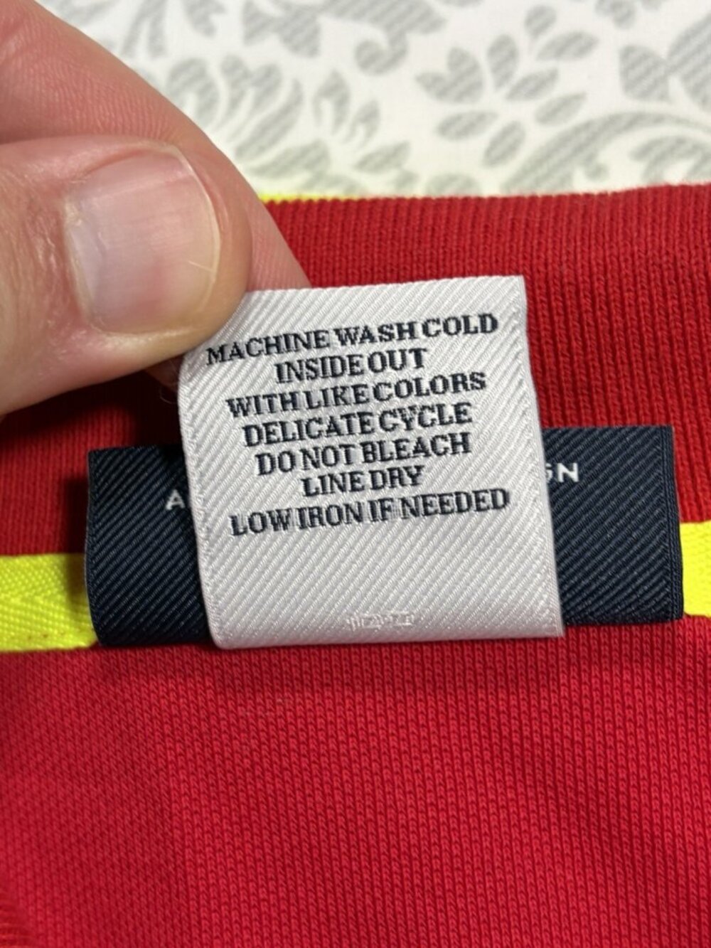Psycho Bunny Men's Rio Red Yellow Gresham Tipped Short Sleeve Polo Shirt Sz 5 - Picture 9 of 11